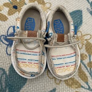 Hey Dude Kids' Beige Shoes with Colorful Stripes